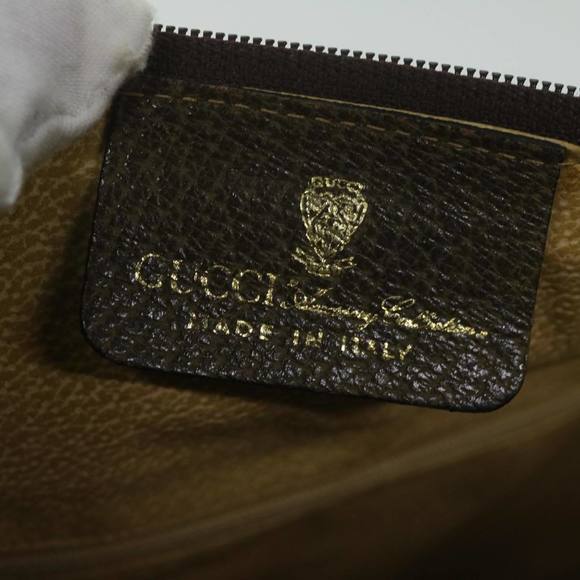 GUCCI Web Sherry Line GG Supreme Hand Bag Beige Red Green 39 018 4183 Auth ai754 - Picture 16 of 16